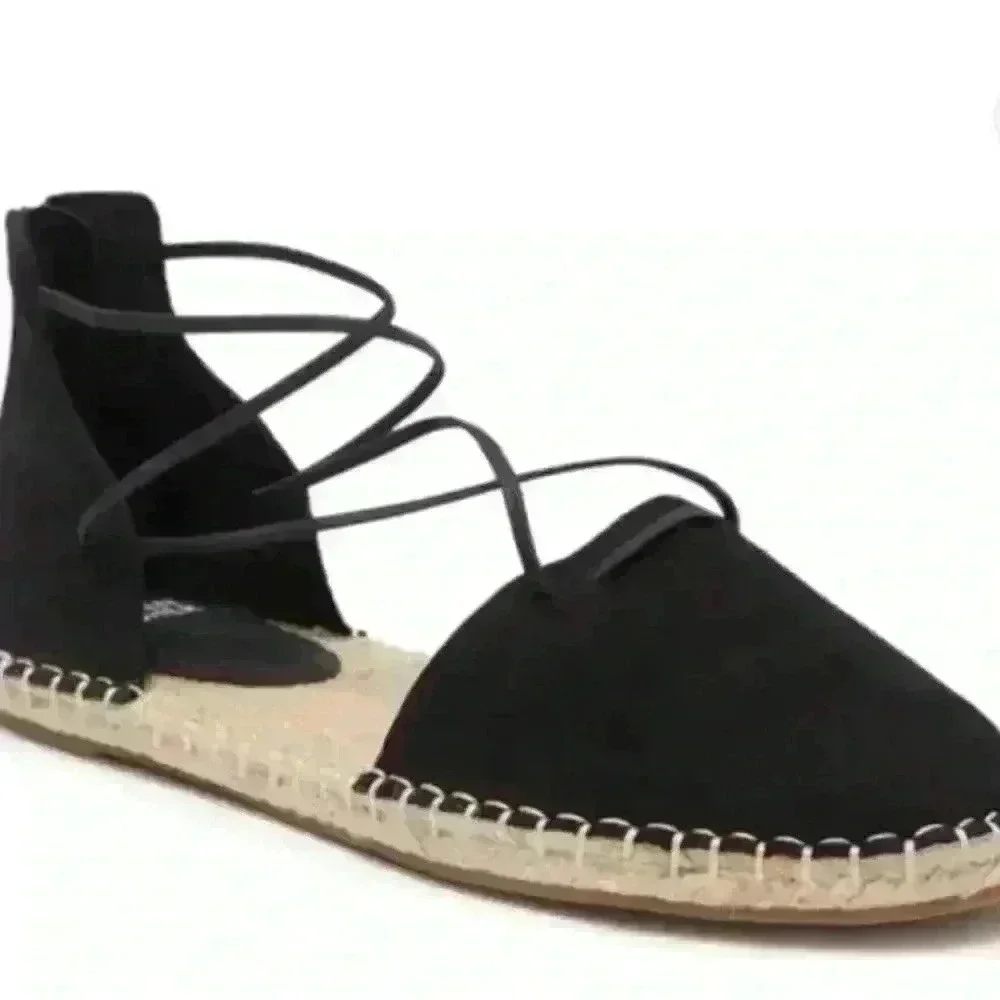 Eileen fisher lace espadrille‎ black leather